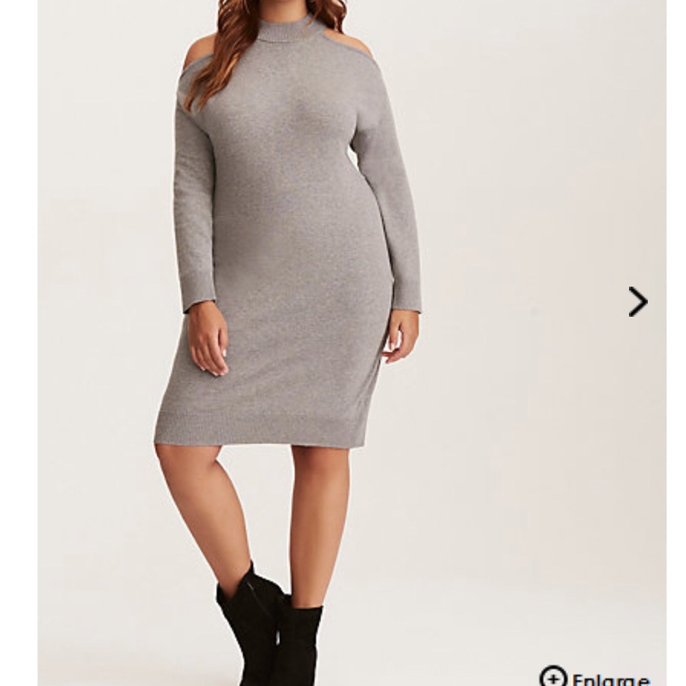 Torrid gray cold shoulder sweater dress size 3